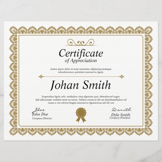 Multipurpose Certificate (Front)