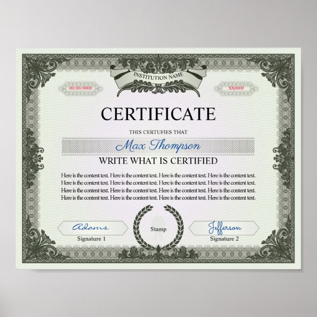 Multipurpose Certificate Poster (Front)