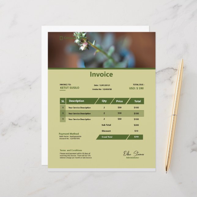 Multipurpose Invoice Template (Front/Back In Situ)