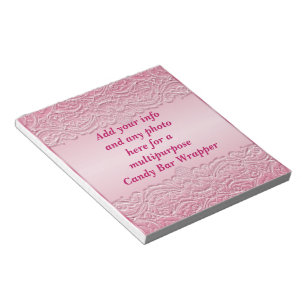 Multipurpose Pink Candy Bar Wrapper Party Favours Notepad