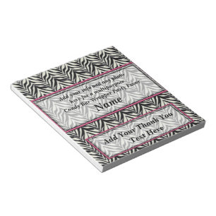 Multipurpose Zebra Candy Bar Wrapper Party Favours Notepad
