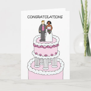 Multiracial Couple Wedding Congratulations Card