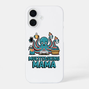 Multitasking Mama Funny Octopus iPhone 16 Case Cut