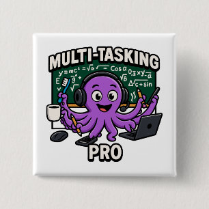 Multitasking Octopus Classroom Learner Pro 15 Cm Square Badge