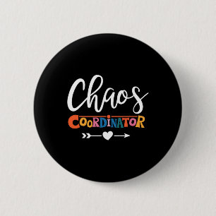 Multitasking Pro For Chaos Coordinator Teacher  6 Cm Round Badge