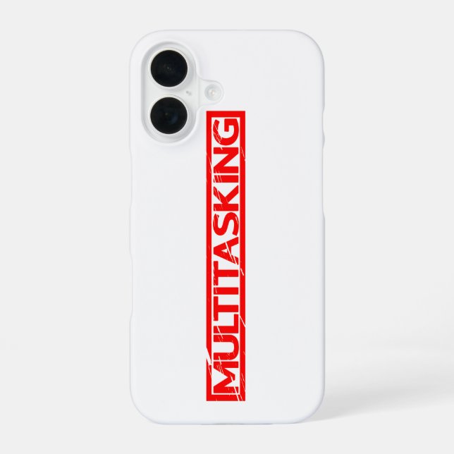 Multitasking Stamp iPhone 16 Case (Back)