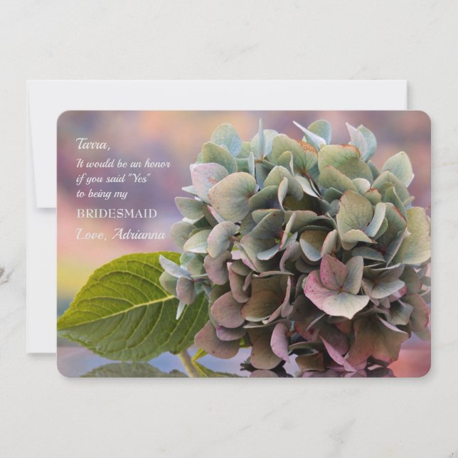 Multitoned Hydrangea Invitation (Front)
