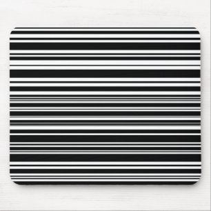 Multitudes of Uneven Black and White Stripes Mouse Mat