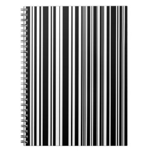 Multitudes of Uneven Black and White Stripes Notebook