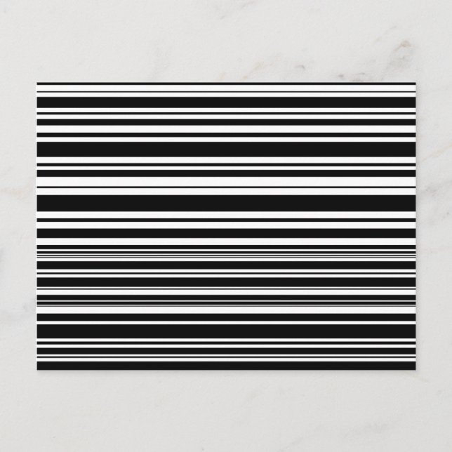 Multitudes of Uneven Black and White Stripes Postcard (Front)