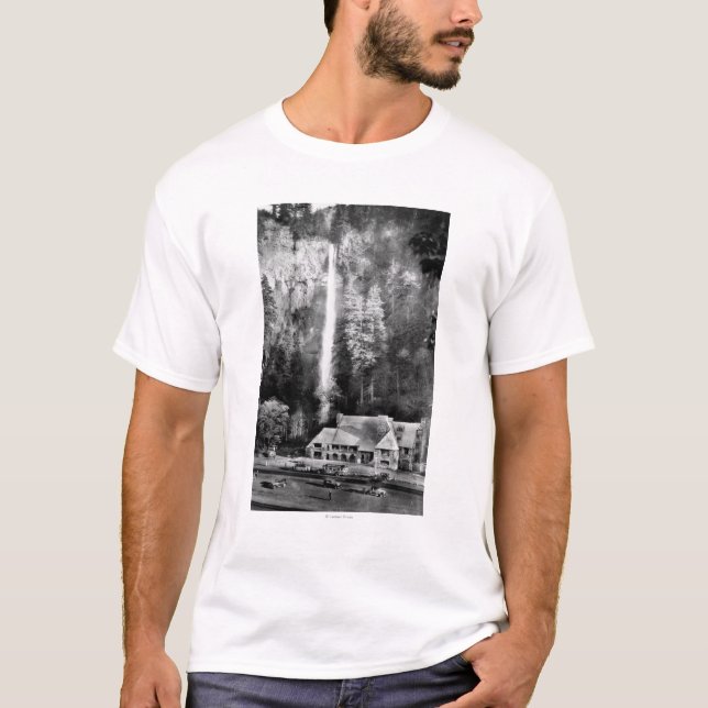 Multnomah Falls and Lodge Photograph T-Shirt (Front)