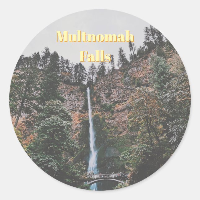 Multnomah Falls Classic Round Sticker (Front)