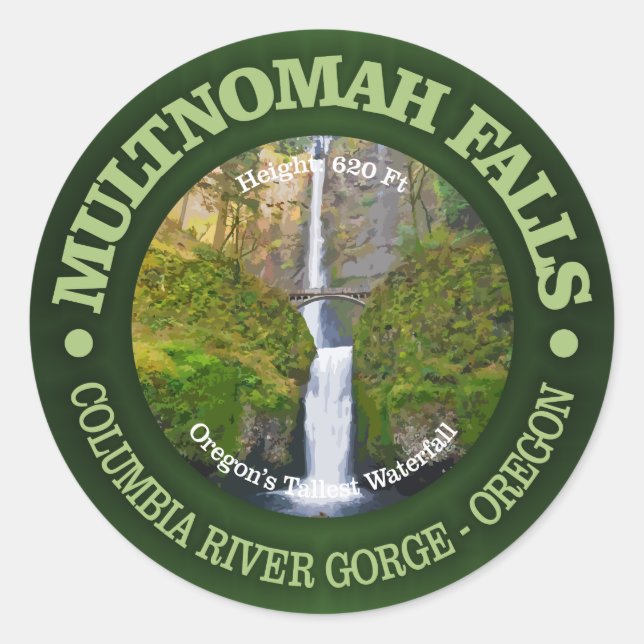 Multnomah Falls Classic Round Sticker (Front)