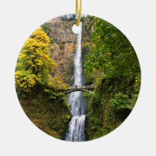 Multnomah Falls, Columbia River Gorge, Oregon Ceramic Tree Decoration
