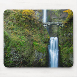 Multnomah Falls In Autumn In The Columbia Gorge Mouse Mat