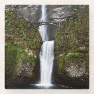 Multnomah Falls in the Columbia Gorge Glass Coaster