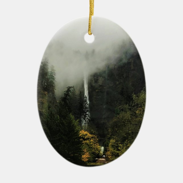 Multnomah Falls, OR Ceramic Tree Decoration (Front)