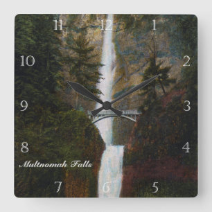 Multnomah Falls Oregon Custom Square Wall Clock