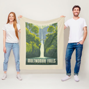 Multnomah Falls   Oregon Fleece Blanket