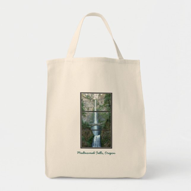 Multnomah Falls Oregon Grocery Tote Bag (Front)
