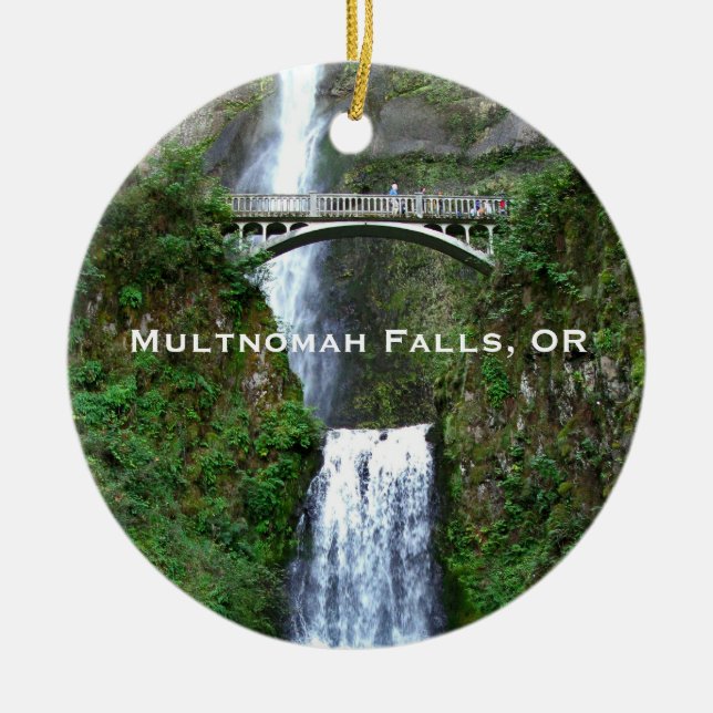 Multnomah Falls, Oregon Landscape Ornament (Front)