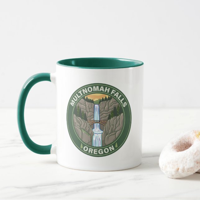 Multnomah Falls Oregon Mug (With Donut)