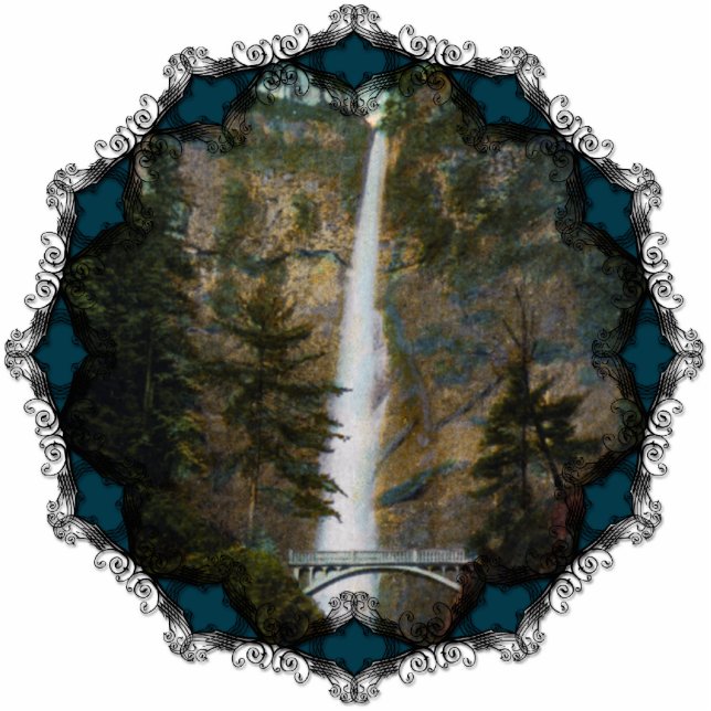 Multnomah Falls Ornament Photo Sculpture Decoration (Front)