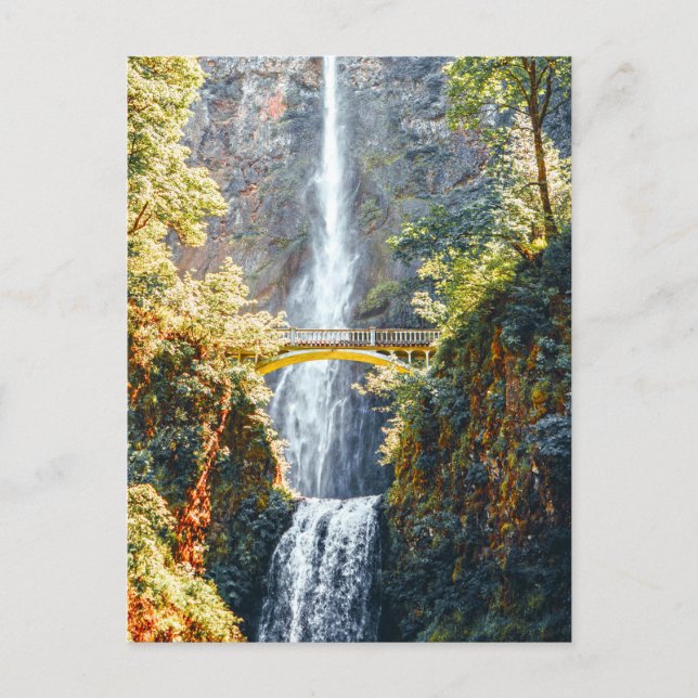 Multnomah Falls-Portland Oregon-Travel Photography Postcard (Front)