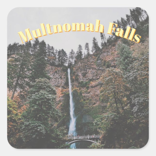 Multnomah Falls Square Sticker (Front)