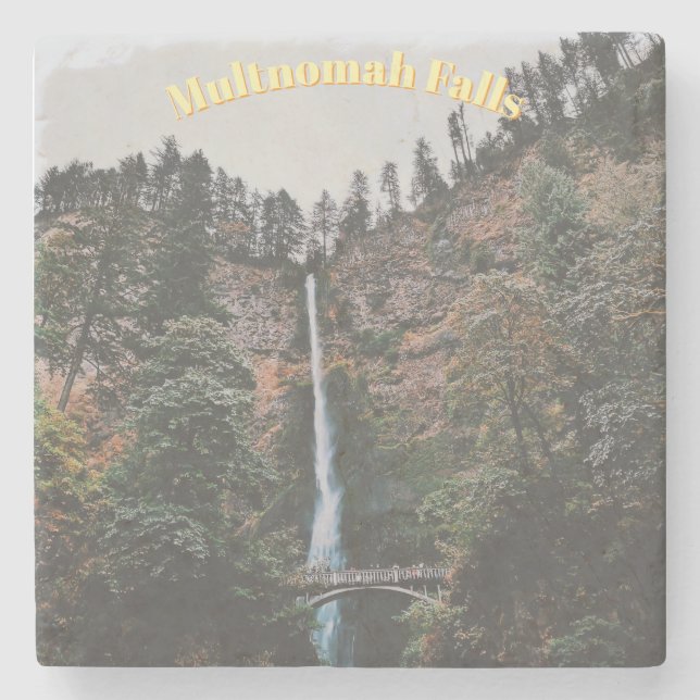 Multnomah Falls Stone Coaster (Front)