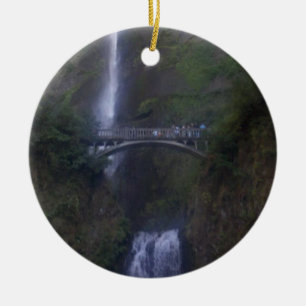Multnomah Falls Waterfall Ceramic Tree Decoration