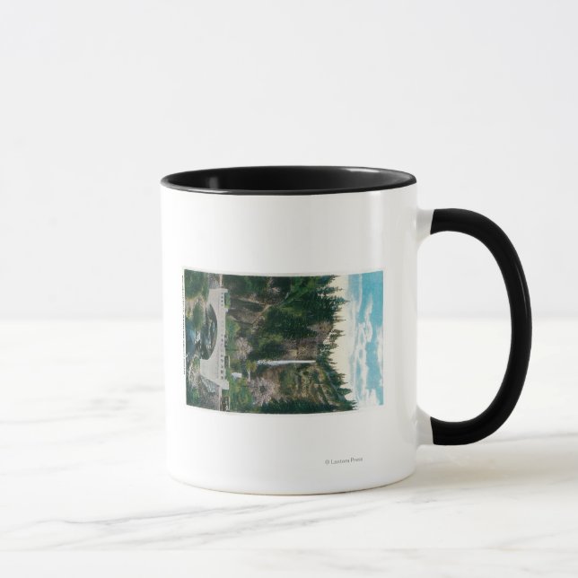 Multnomah Falls with Benson and Highway Bridges Mug (Right)