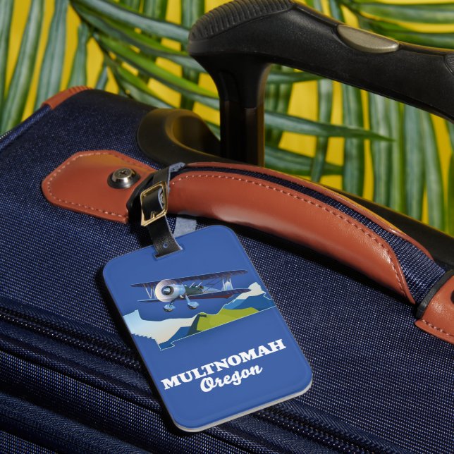 Multnomah Oregon travel map Luggage Tag (Front Insitu 1)