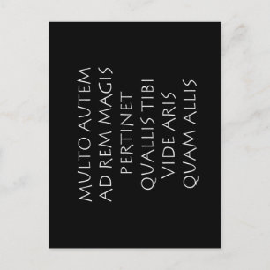 Multo autem ad rem magis pertinet quallis tibi postcard