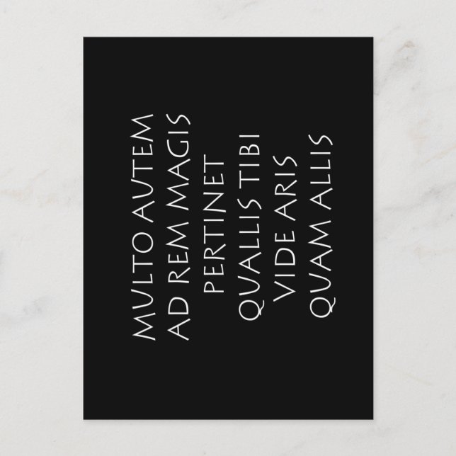 Multo autem ad rem magis pertinet quallis tibi postcard (Front)