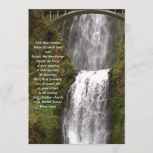 Multomah Falls with Bridge Wedding Invitation