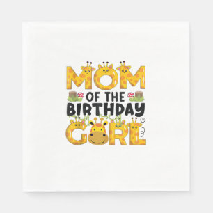 Mum 1st Birthday Girl Giraffe Theme Party Zoo Safa Napkin