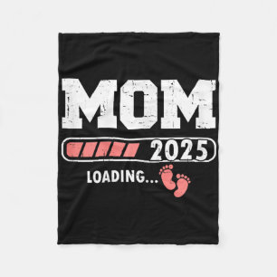 Mum 2025 Loading For Girl Baby Mama Mummy Mum Moth Fleece Blanket
