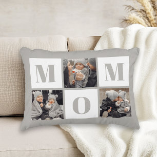 Mum 3 Photo Collage Grey Decorative Cushion