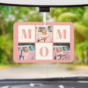Mum 3 Photo Collage Pink Car Air Freshener