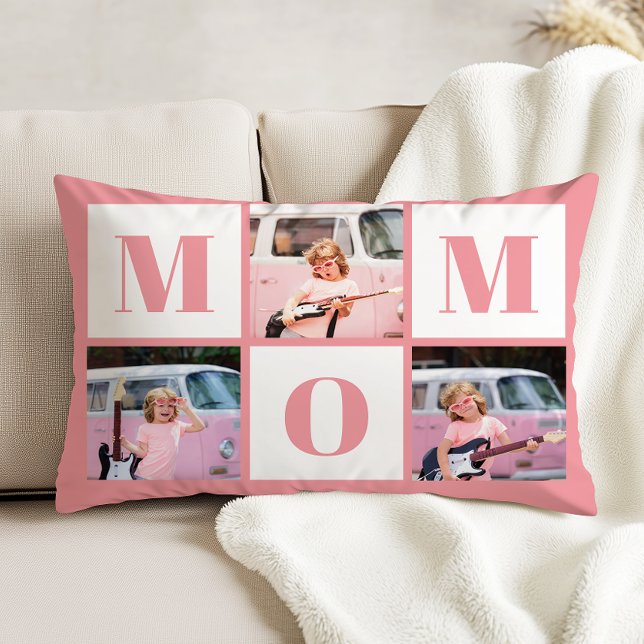 Mum 3 Photo Collage Pink Decorative Cushion (Creator Uploaded)