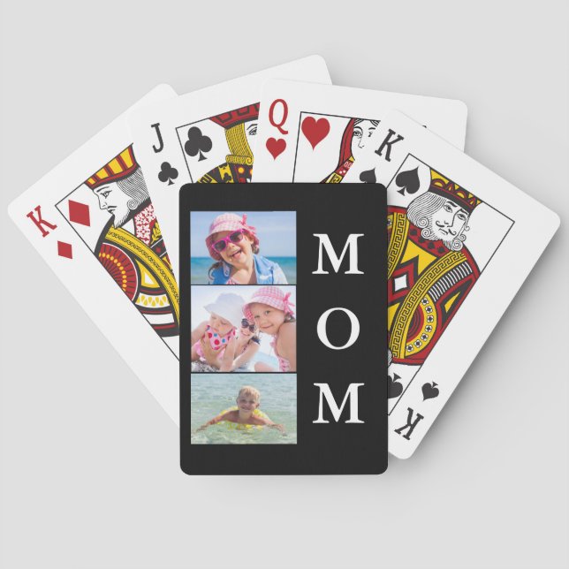 Mum 3 Photo Collage  Playing Cards (Back)