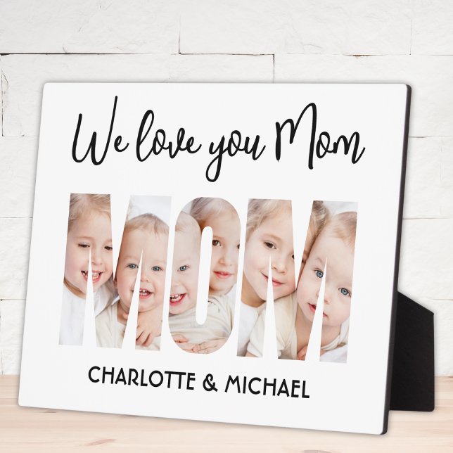 Mum 3 Photos Cutout Letters Plaque (Creator Uploaded)