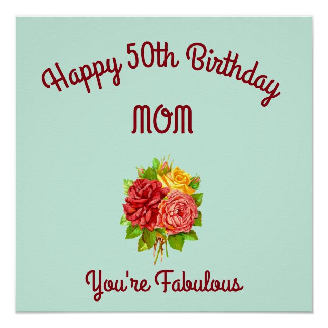 Mum 50th Birthday Poster (Front)