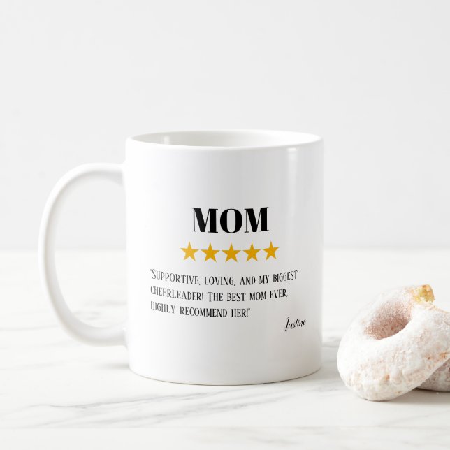 Mum 5 Star Review | Best Mum Ever Gift Coffee Mug (With Donut)