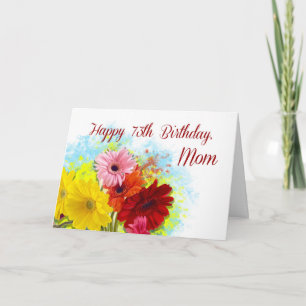 Mum, 73rd Birthday, Gerbera Daises Flowers Card