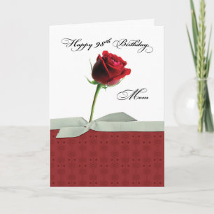 Mum 98th Birthday Red Rose Card