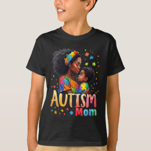 Mum Afro Autism Awareness Mama Black Autism T-Shirt