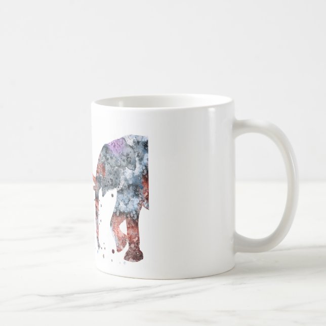 Mum and babies elephant, elephant family coffee mug (Right)
