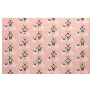 Mum and Babies Pugs Fabric